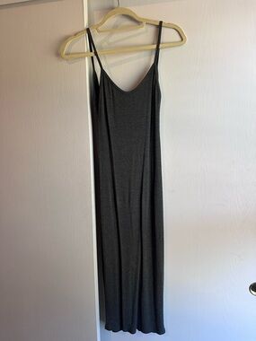 Rumored grey backless Dress with Thin Straps